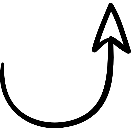 Semicircular up arrow